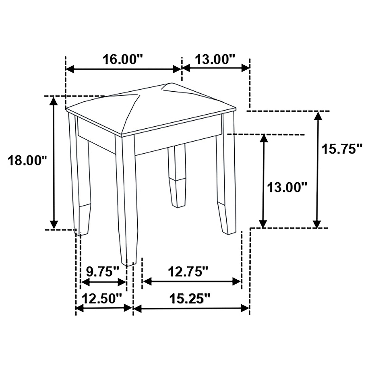 Glossy Vanity Stool