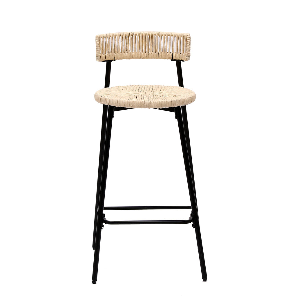 Counter Stools Set of 2 Handwoven Paper Rope Bar Stools