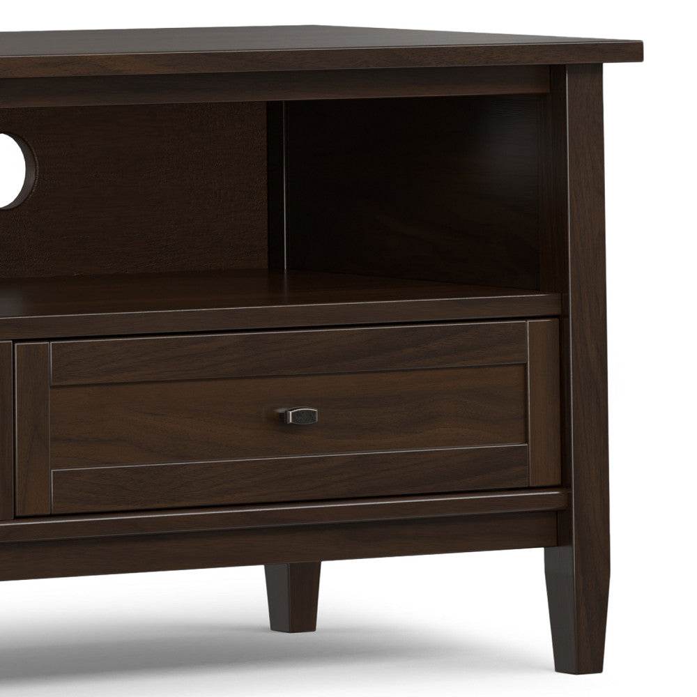 Warm Shaker 72 Inch Wide Solid Wood Low TV Stand in Tobacco