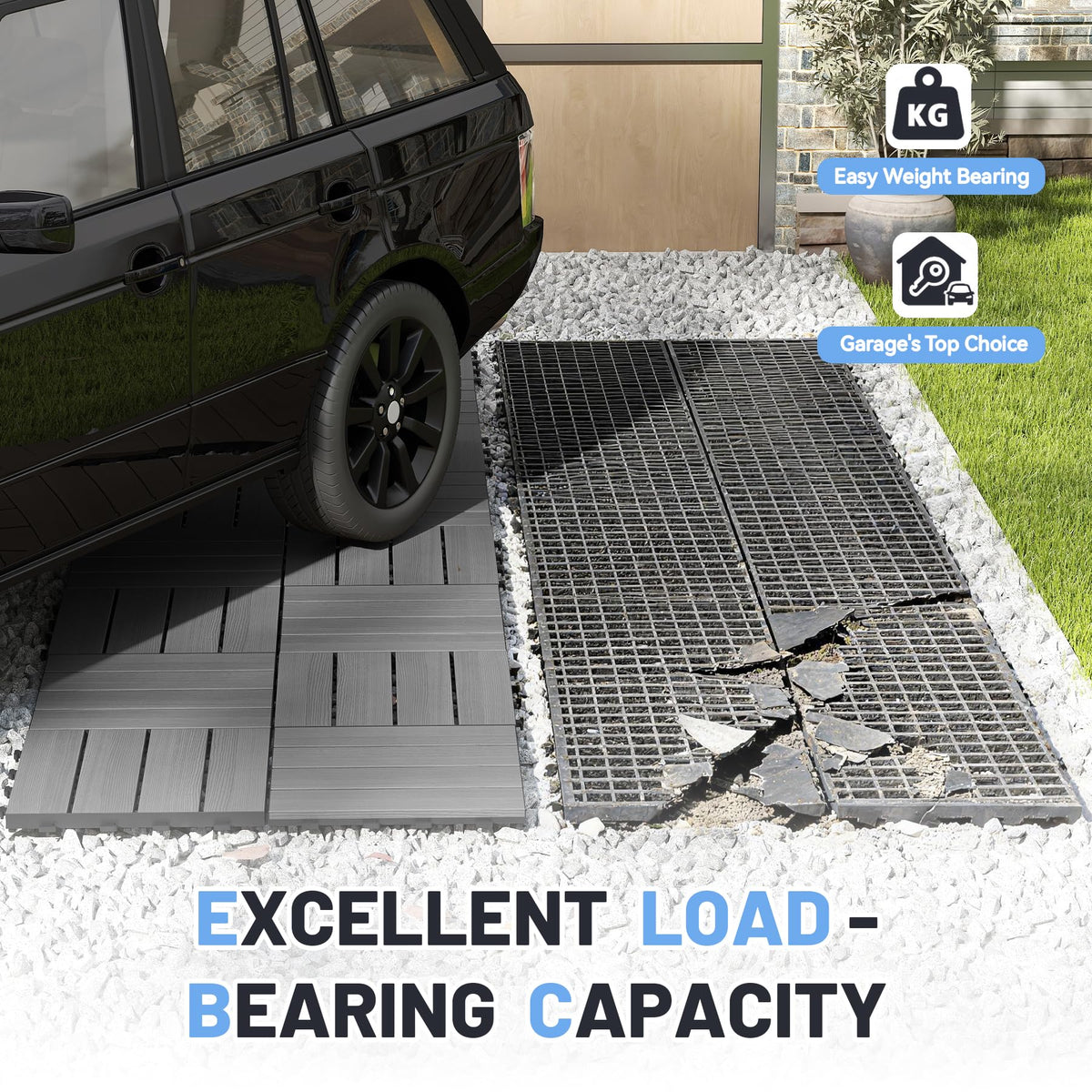 9 Pcs Interlocking Deck Tiles - Outdoor Waterproof Flooring