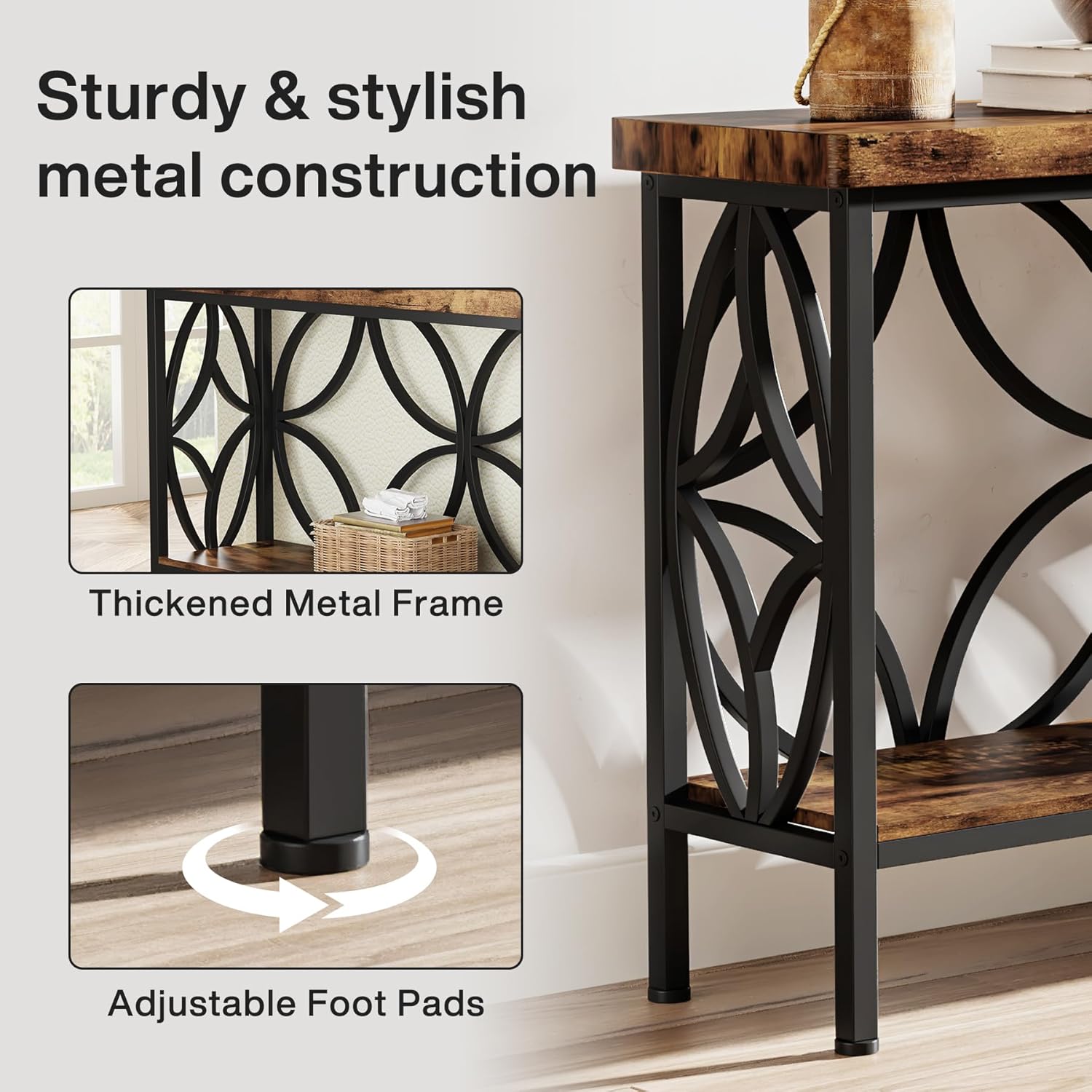 70.9 Inches Extra Long Industrial Console Table