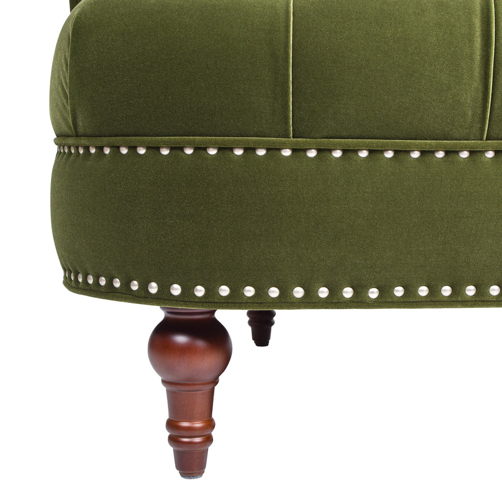 La Rosa Victorian Chesterfield Loveseat, Olive