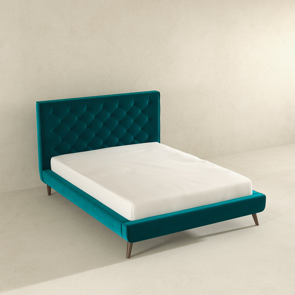 Dillon Velvet Platform Bed Queen