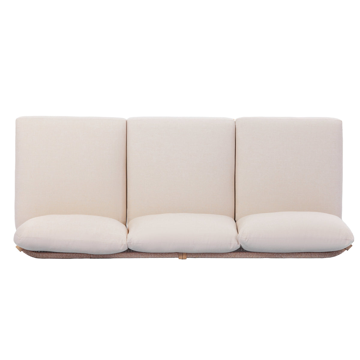 73.23" Outdoor Acacia Wood Frame Three-Seater Sofa