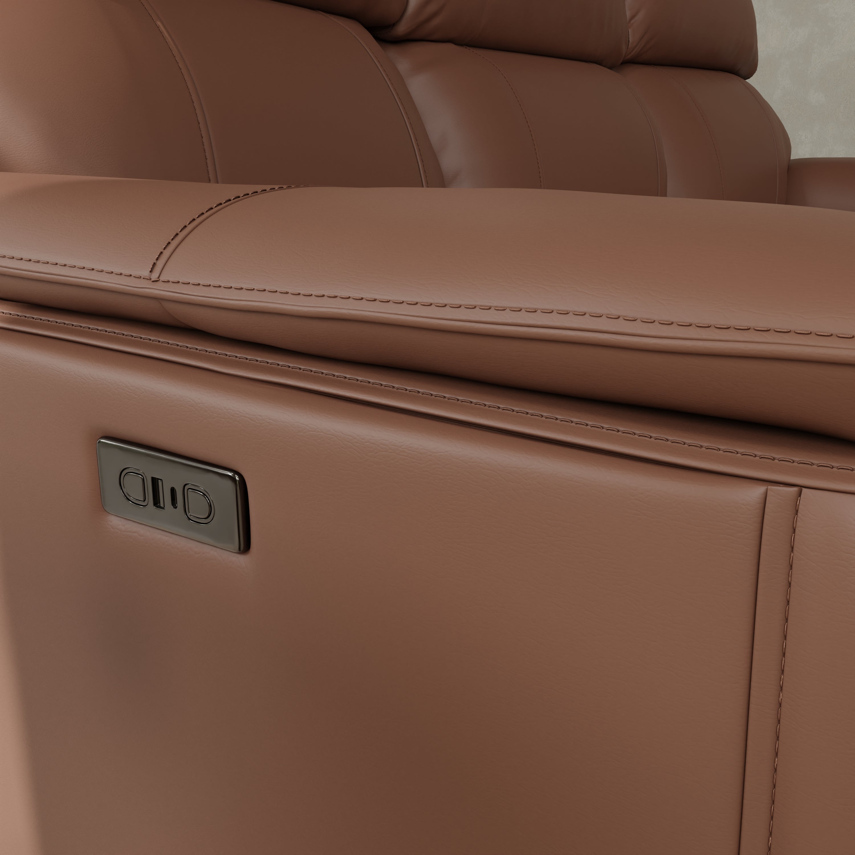 Oslo Dual Power Reclining Sofa in Pecan