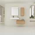 30 Inch Wall-Mounted Bathroom Vanity with Resin Sink and Side Cabinet