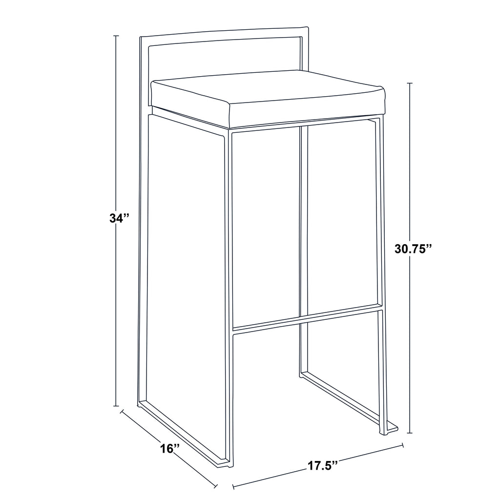 Contemporary Stackable Barstool in Stainless Steel with Light