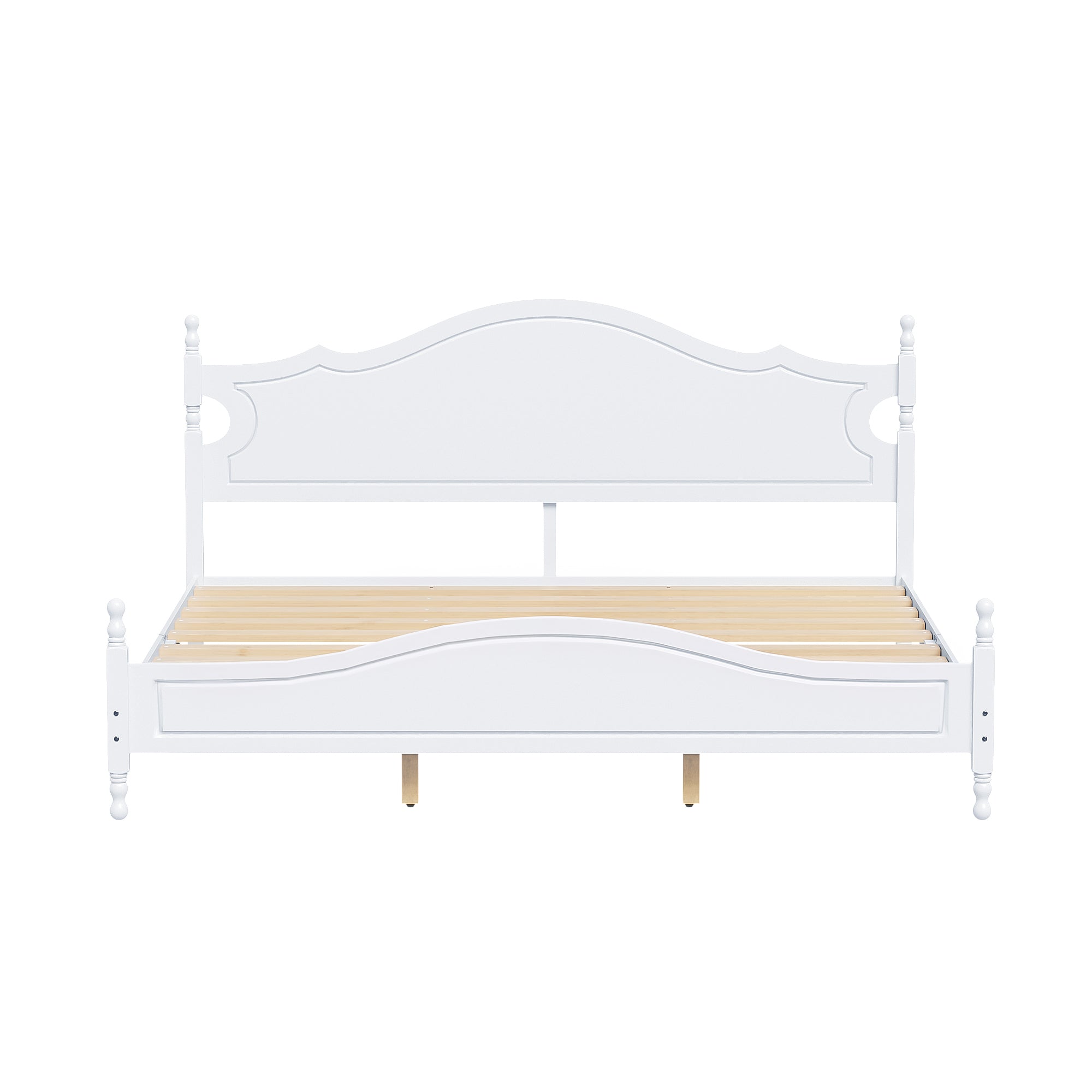 Retro Style King Bed Frame with Headboard