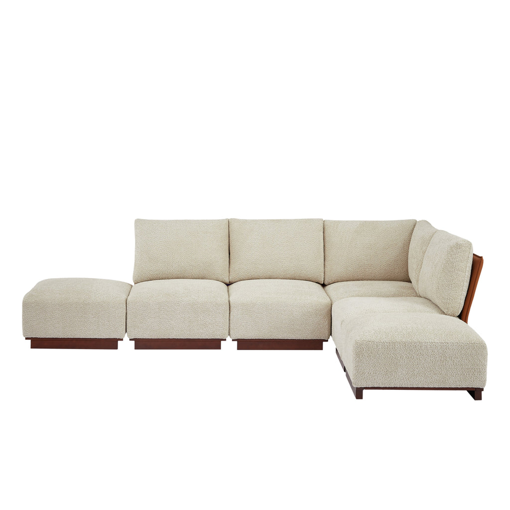 Velora 116 in. L Shaped Boucle Modular Sectional Sofa