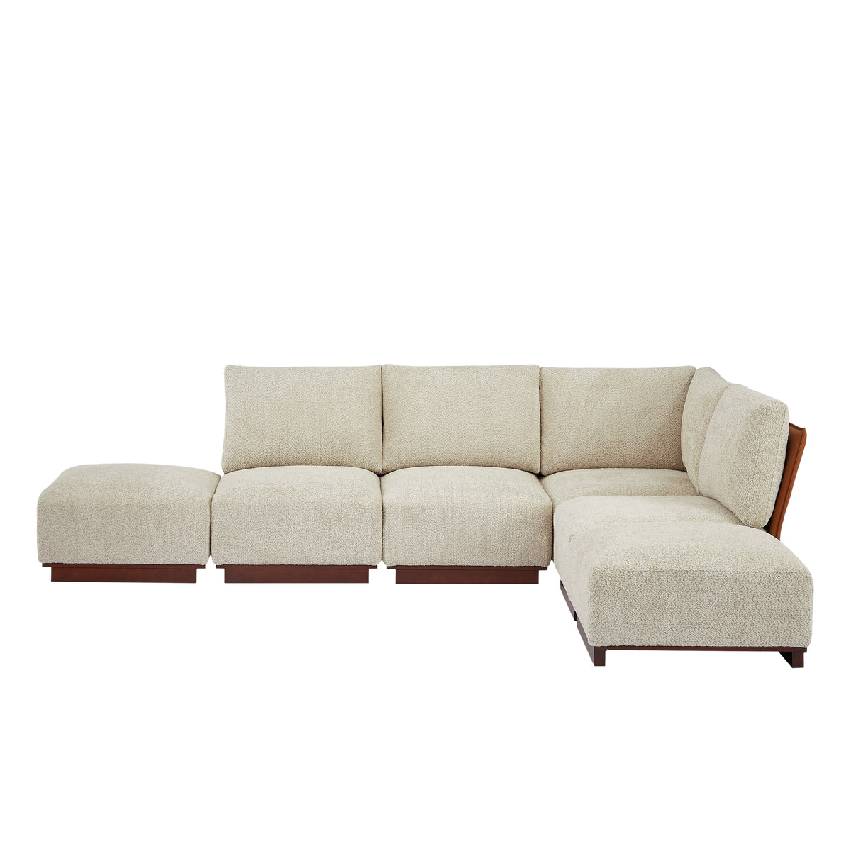 Velora 116 in. L Shaped Boucle Modular Sectional Sofa