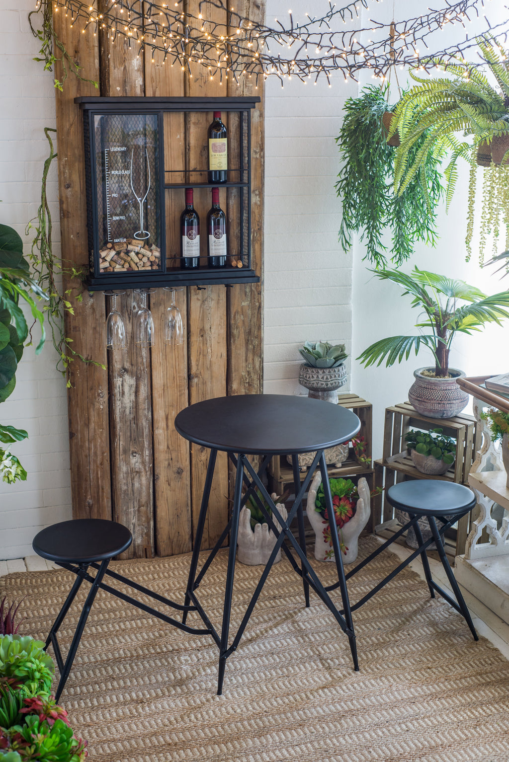 Stylish Black Wine Shelf