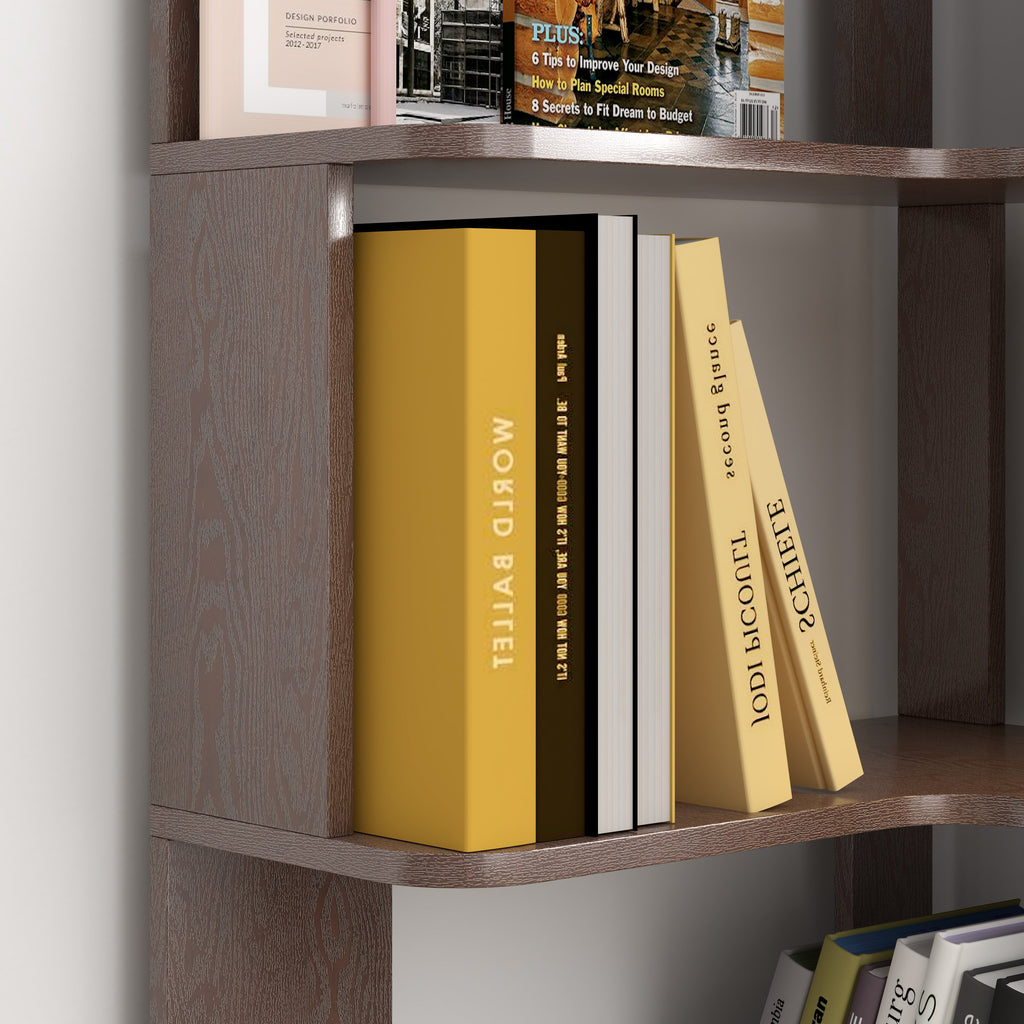 6 Tier Freestanding L-Shaped Corner Bookshelf