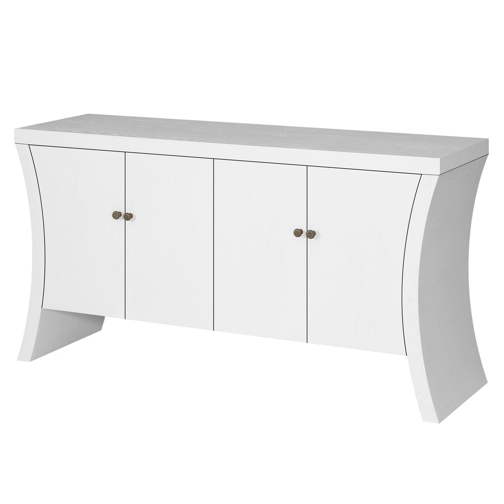 Refined Industrial 4-Door Credenza