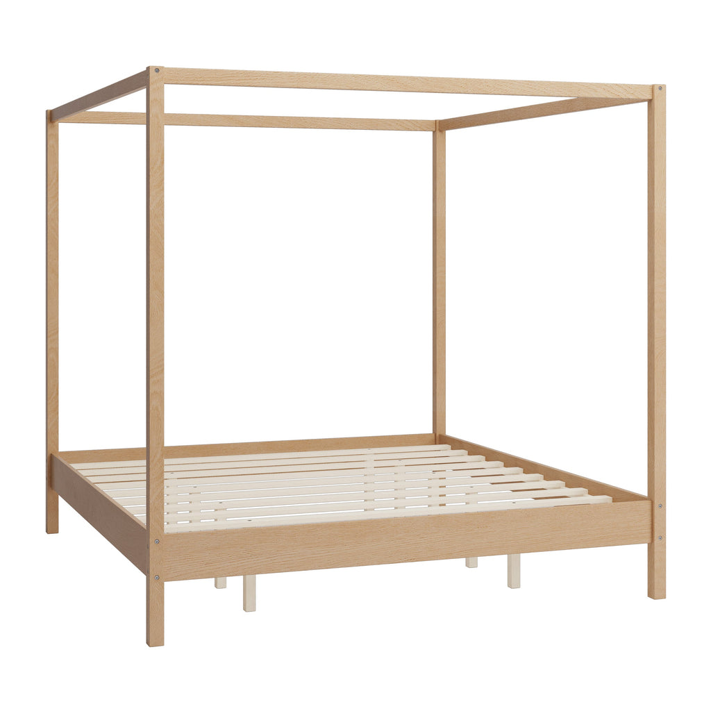 Solid Wood King Size Canopy Bed Frame