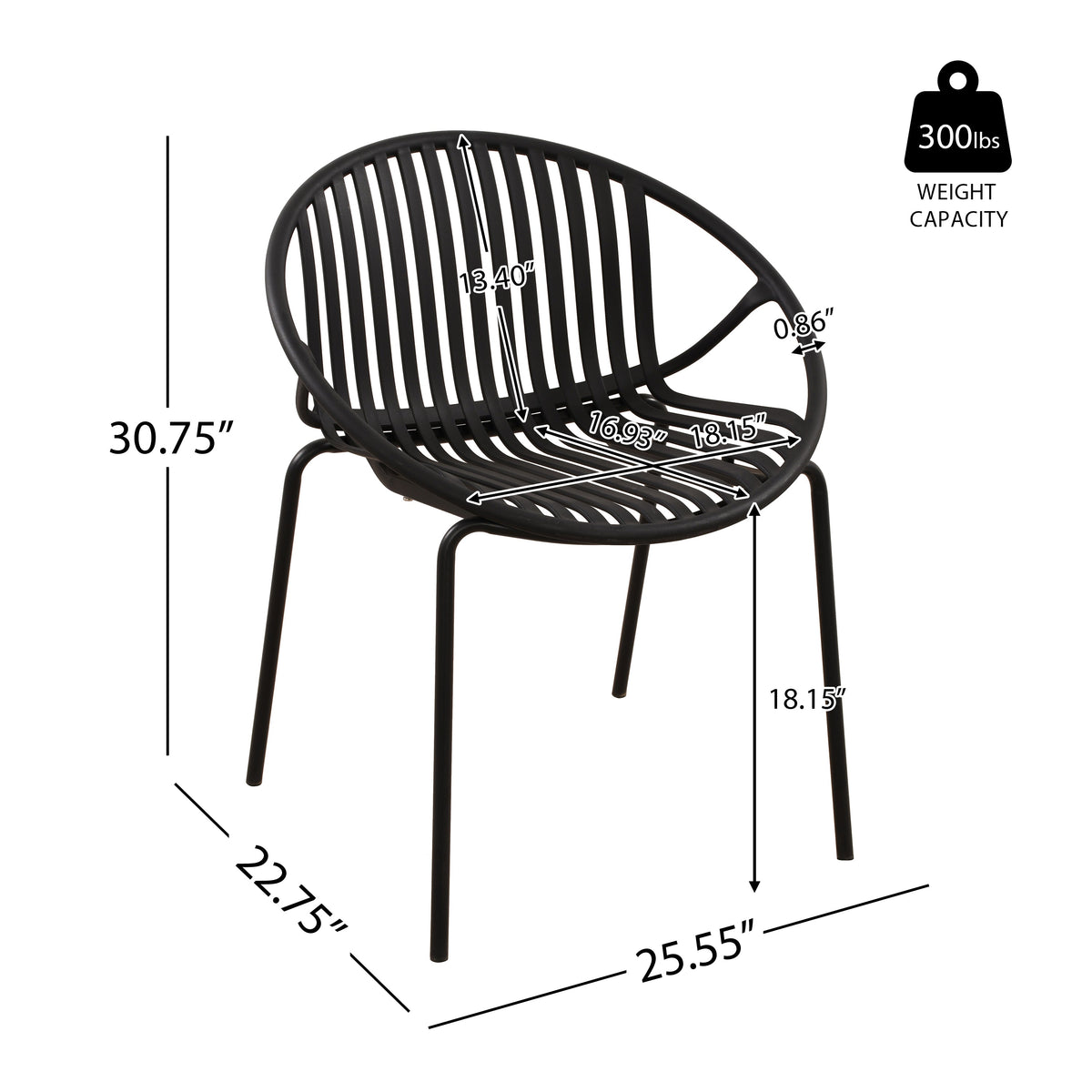 Patio Dining Chairs with Breathable Design (Set of 2)