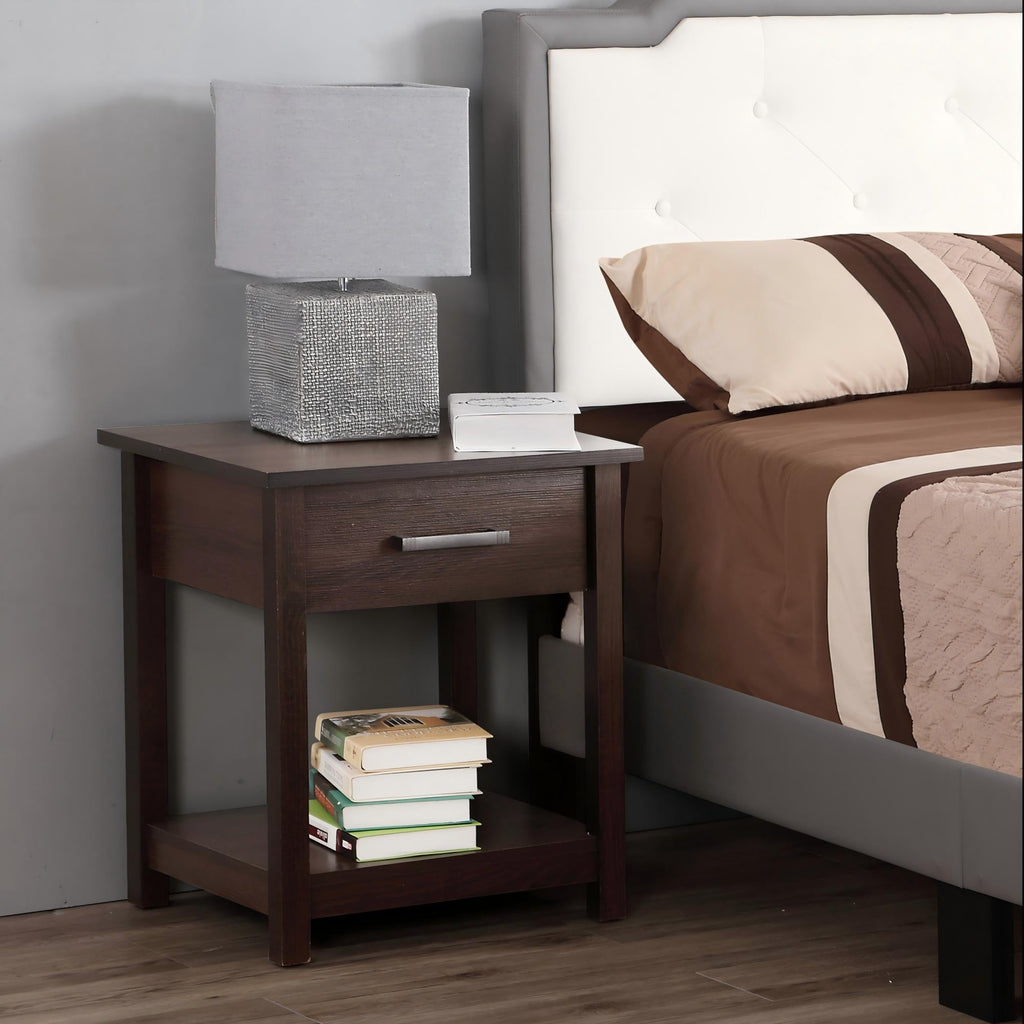 Sleek Contemporary Nightstand in Wenge