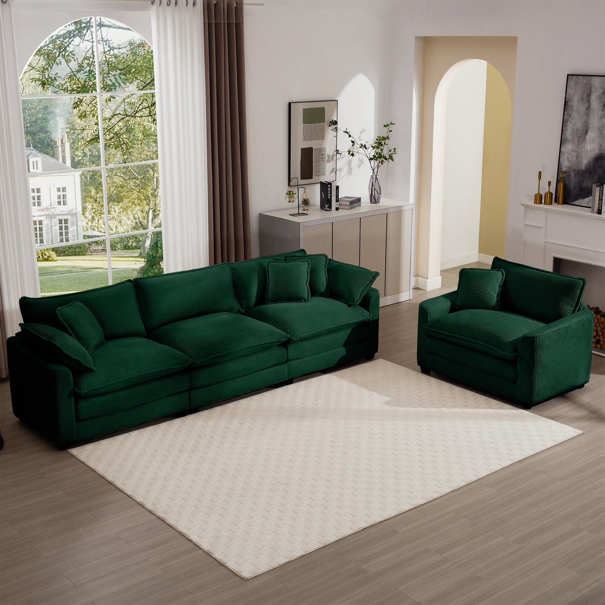 Mid-Century Modern Sectional Set of Two
