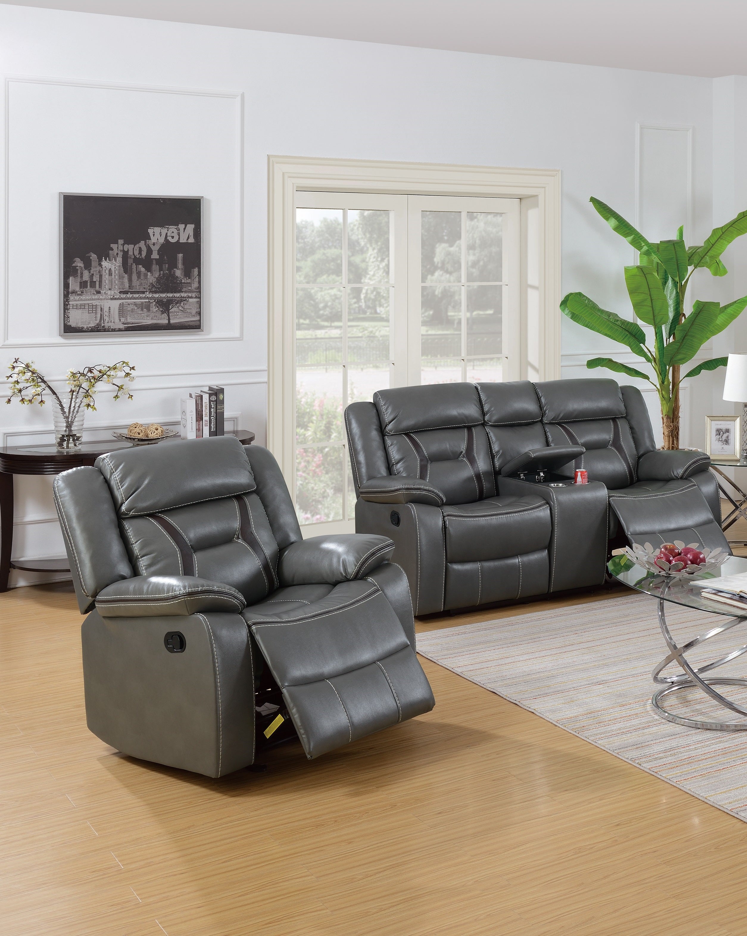Modern Elegant 2pc Living Room Set