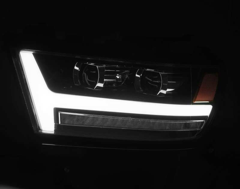AlphaRex 19-20 Dodge Ram 1500 LUXX LED Proj Headlights Plank Jet Blk w/Activ Light/Seq Signal/DRL 880545 *Discontinued