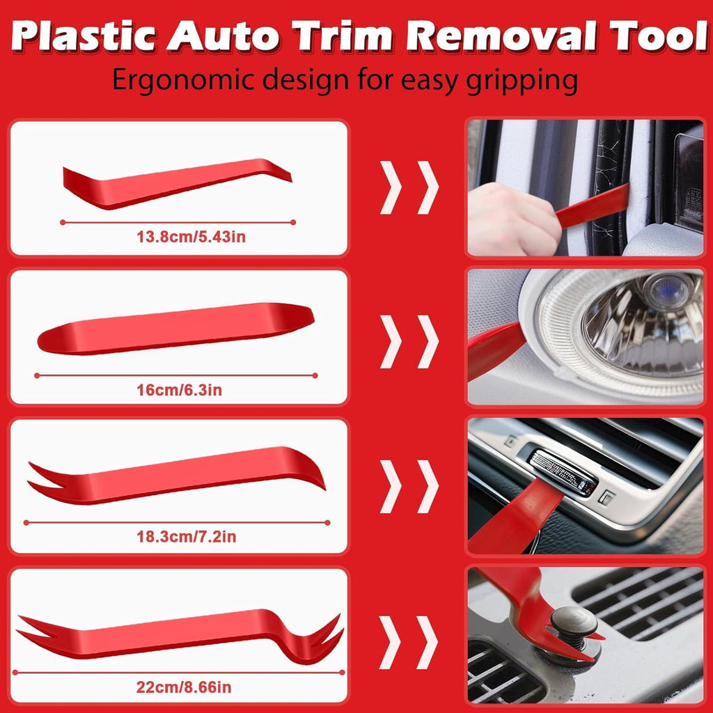 Car Removal Tool Kit 9 Pcs Oil Seal Hooks 4 Pcs Pry Bars Auto Trim Panel Disassembly Set For Car Modification