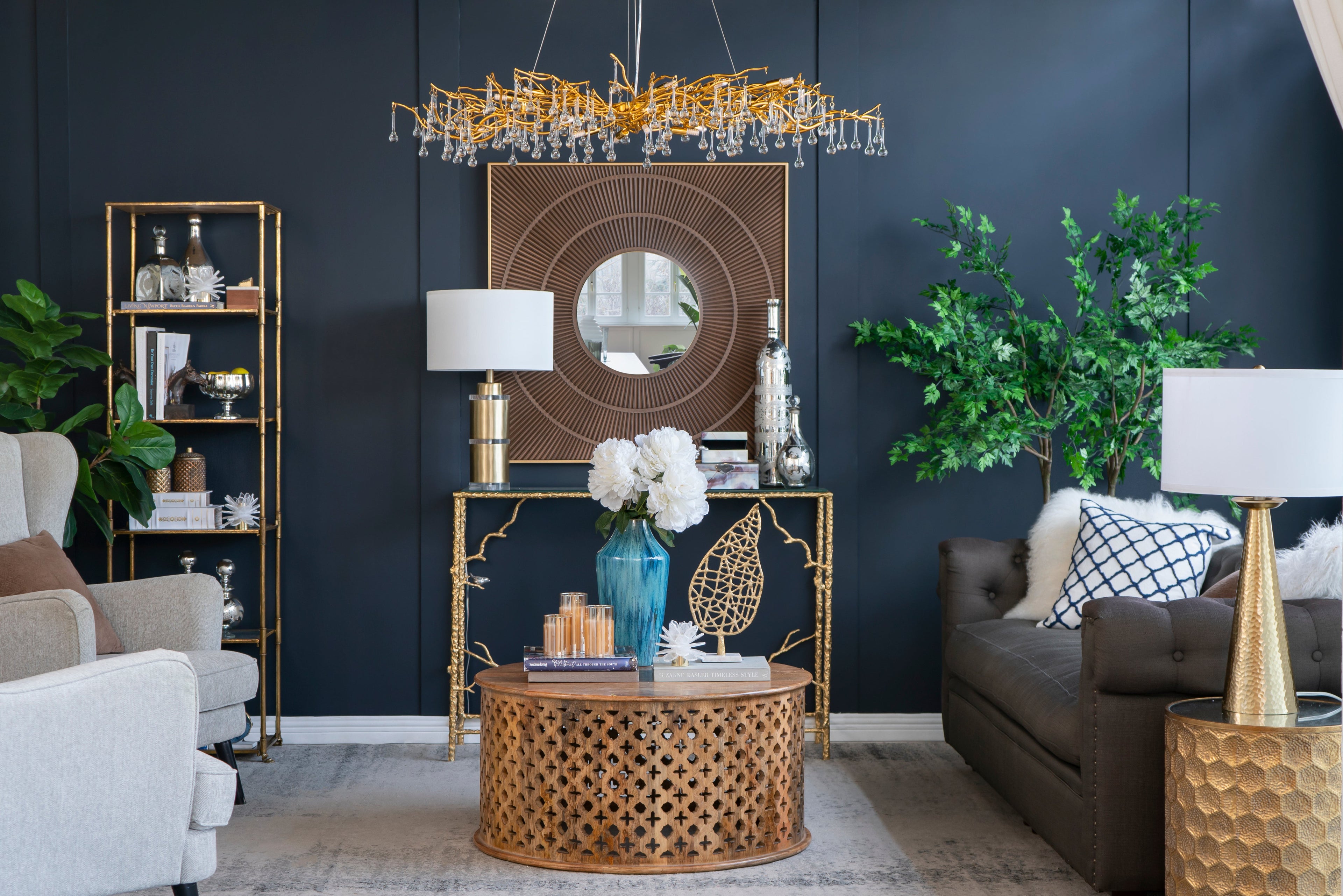 Elegant Table Lamp with Drum Shade