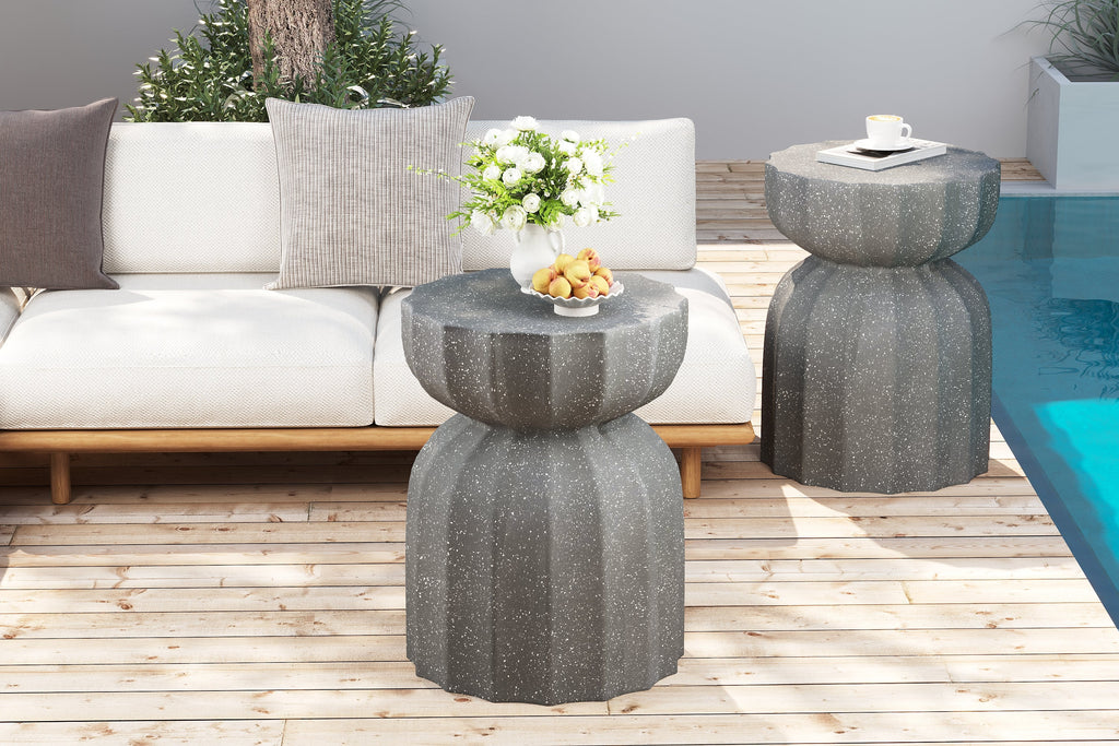 13" Modern Outdoor and Indoor Waterproof Coffee Table and Side Table Set