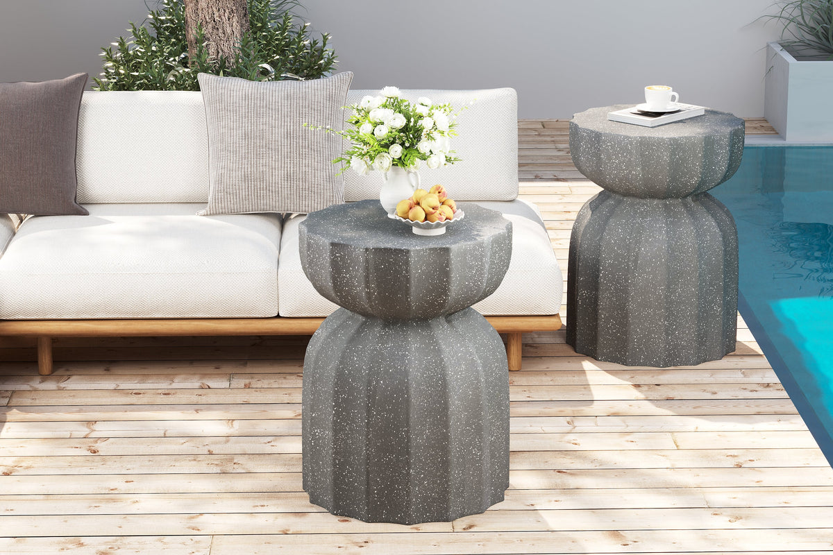 13" Modern Outdoor and Indoor Waterproof Coffee Table and Side Table Set