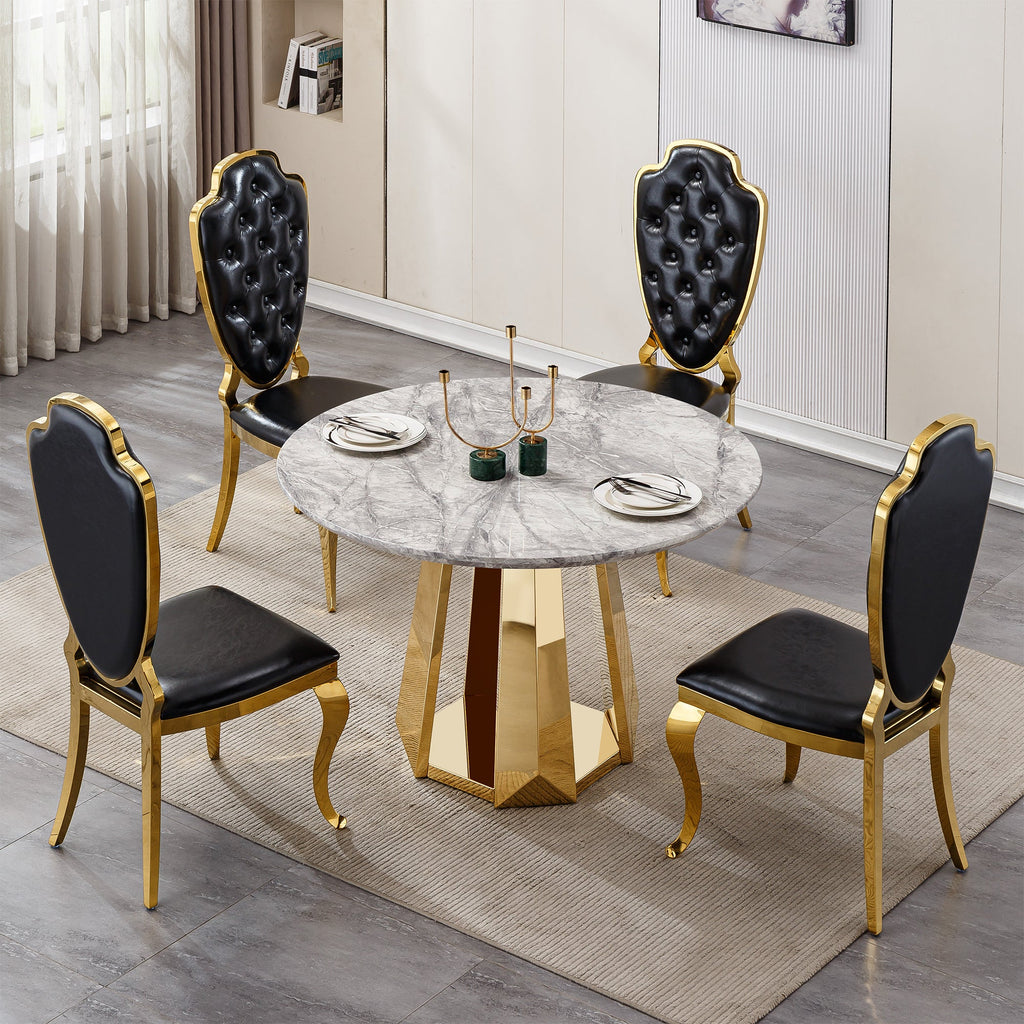 47" Round Marble Dining Table