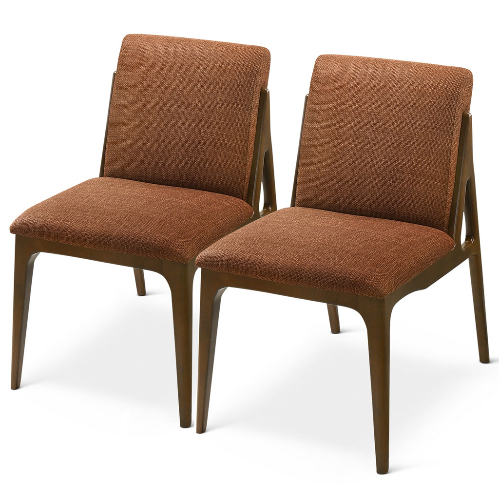 Grivelle Orange Fabric Dining Chair (Set of 2)