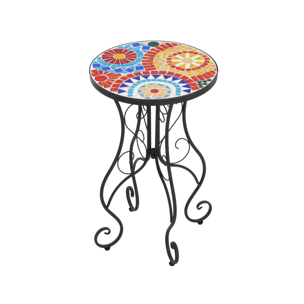 Outdoor Side Table in Colorful and Black
