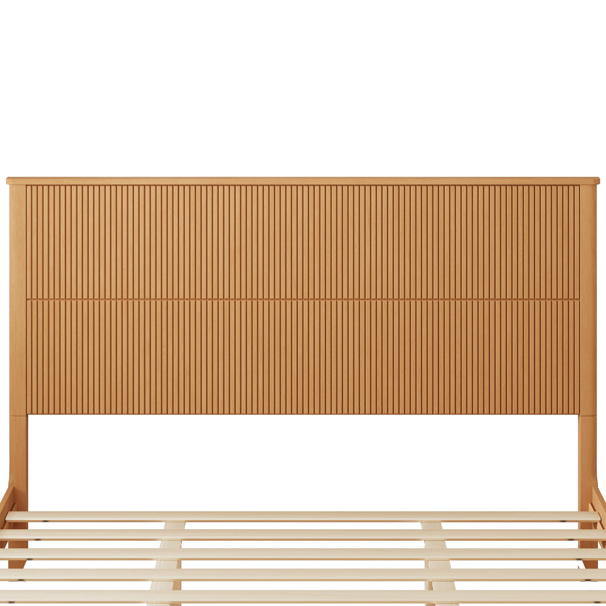 Solid Wood King Bed Frame with Tall Headboard
