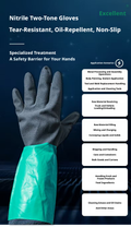 Nitrile rubber gloves-black and green two-color-L size-1 pair