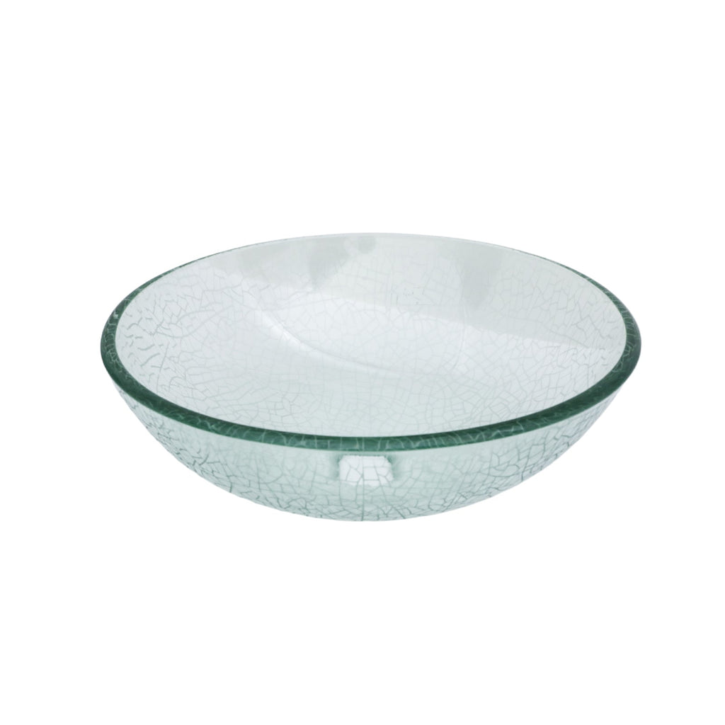 Bathroom Artistic Tempered Crackle-Glass Vessel Sink