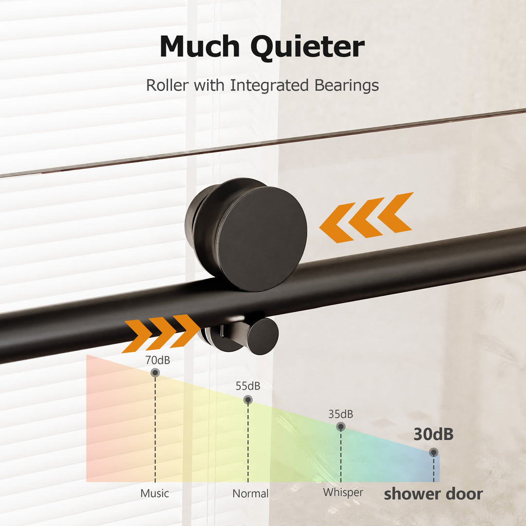46-48" W * 76" H Frameless Single Sliding Shower Doors