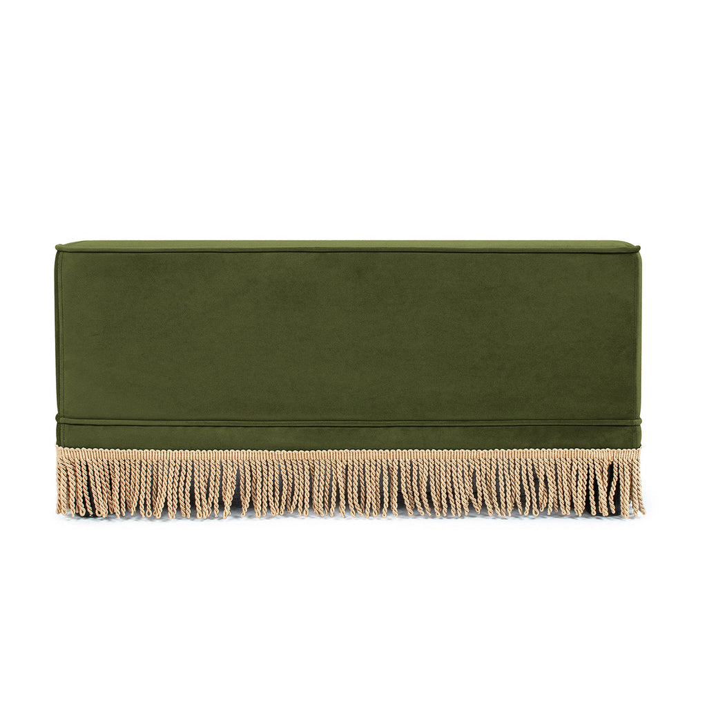 Duchess 33" Medium Princess Pet Bed Sofa with Fringe Skirt, Olive