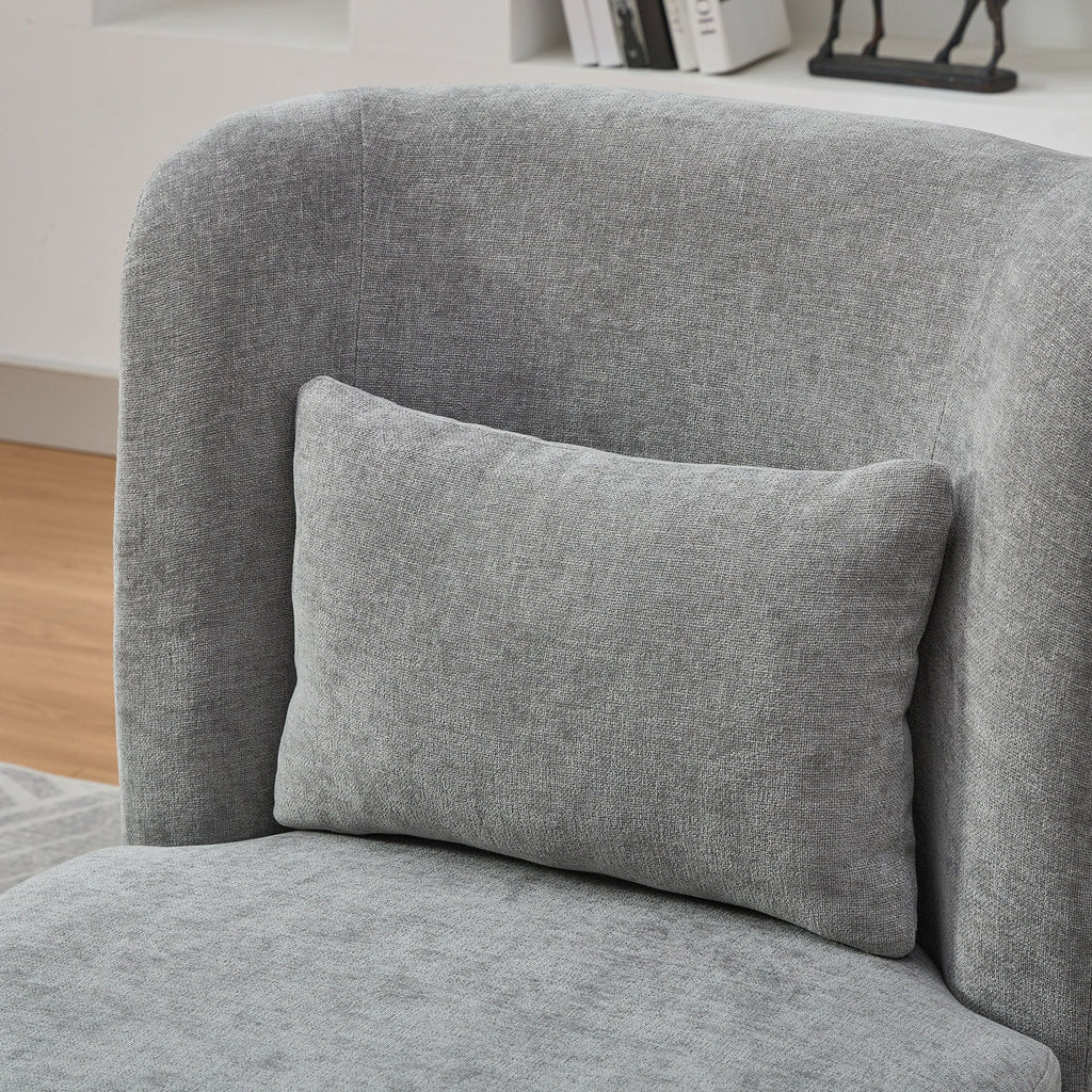 25.2" Wide Modern Chenille Swivel Chair