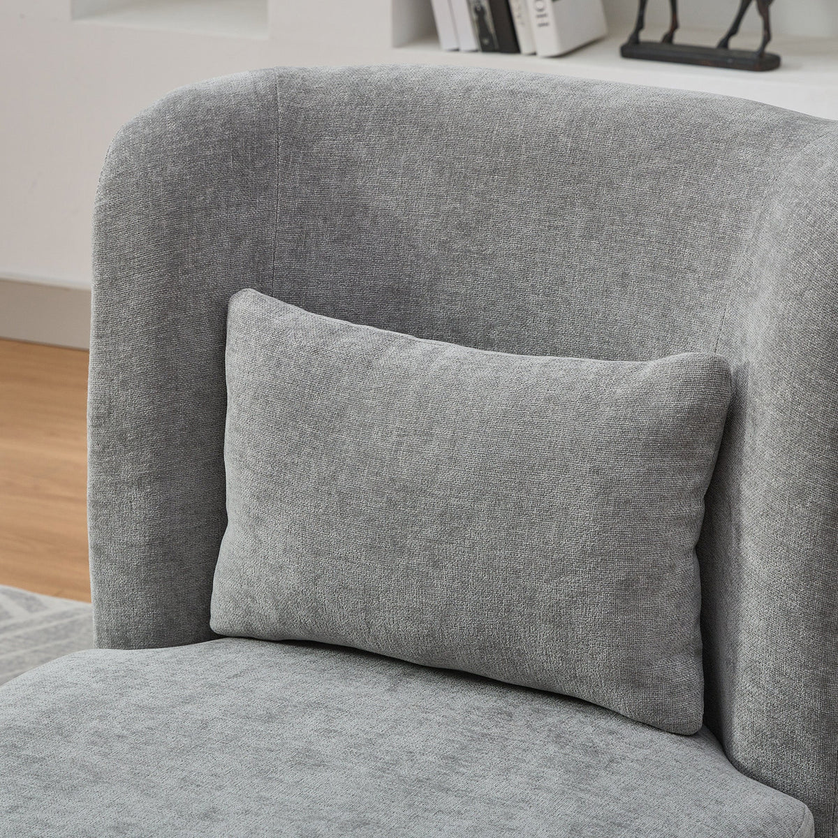25.2" Wide Modern Chenille Swivel Chair