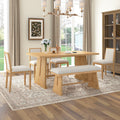 TREXM 6-Piece Rustic Farmhouse Dining Table Set