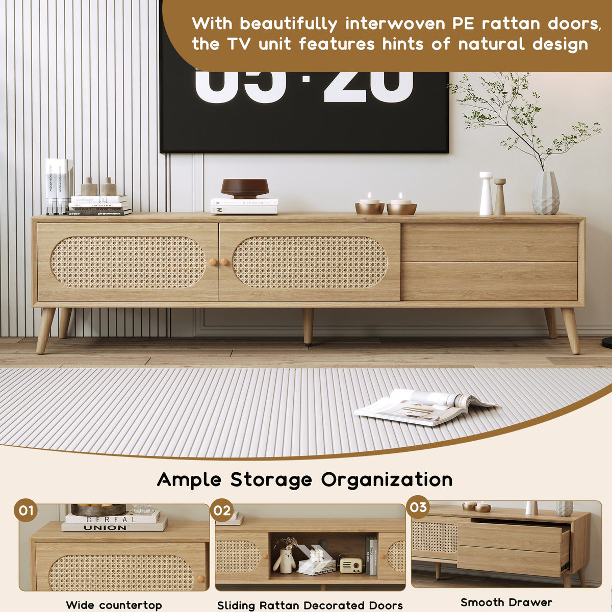 Boho TV Stand for TVs Up to 80''