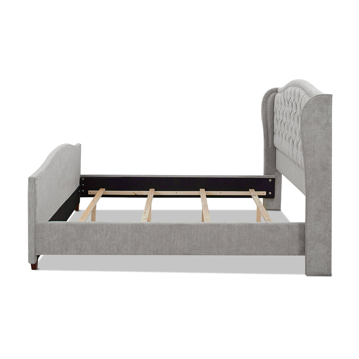 Marcella Upholstered Shelter Headboard Bed Set, King