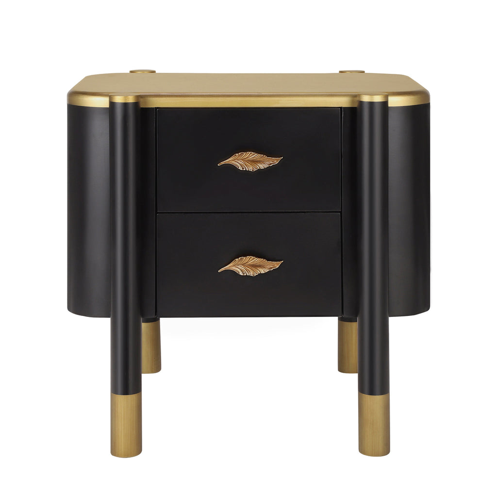 Contemporary 2 Drawers Nightstand