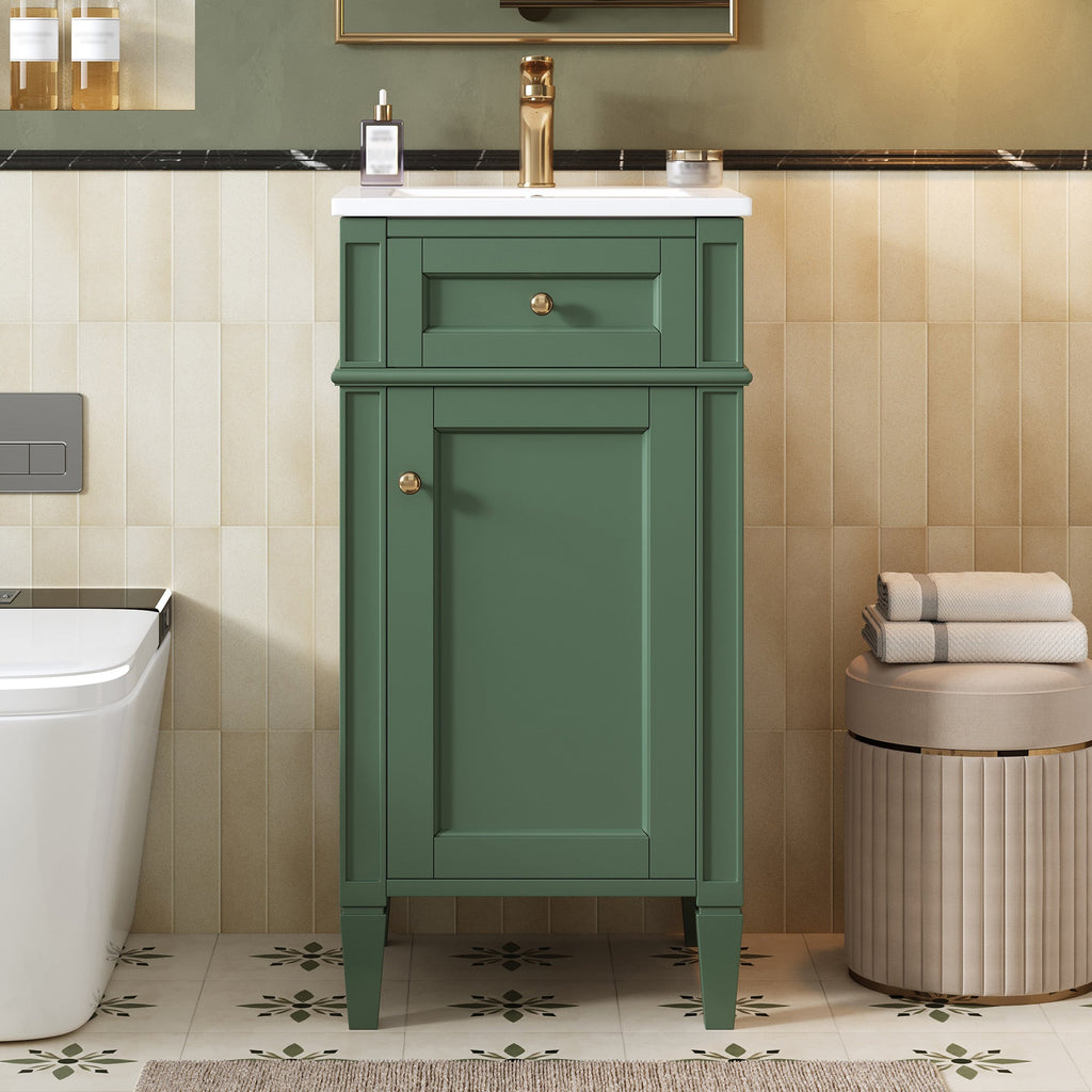 16-Inch Bathroom Vanity with Ceramic Sink