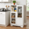 MDF Painted Cabinet with Glass Doors and Drawer