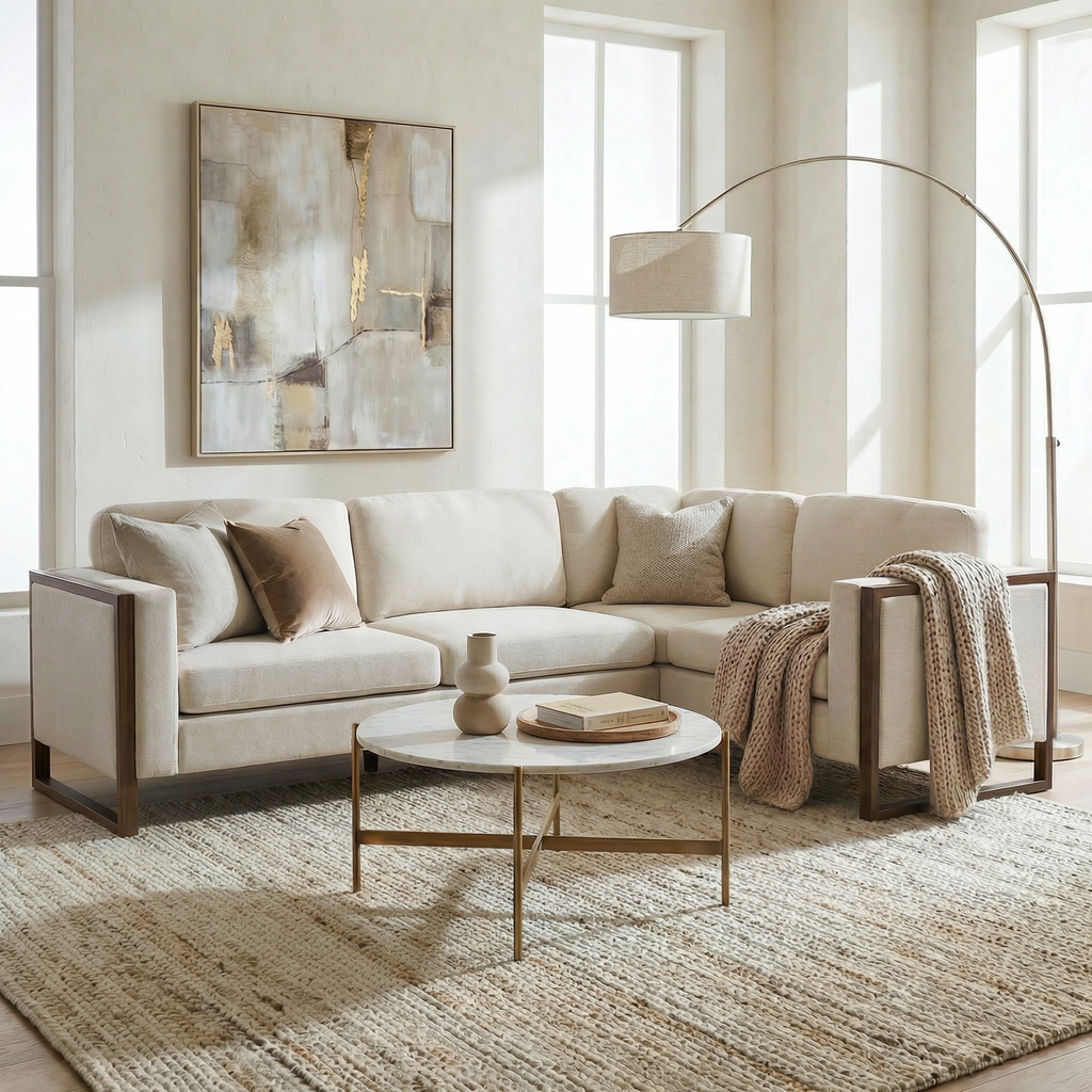 Otis 104 in. Square Arm 2-piece L Shaped Sectional Chenille Sofa