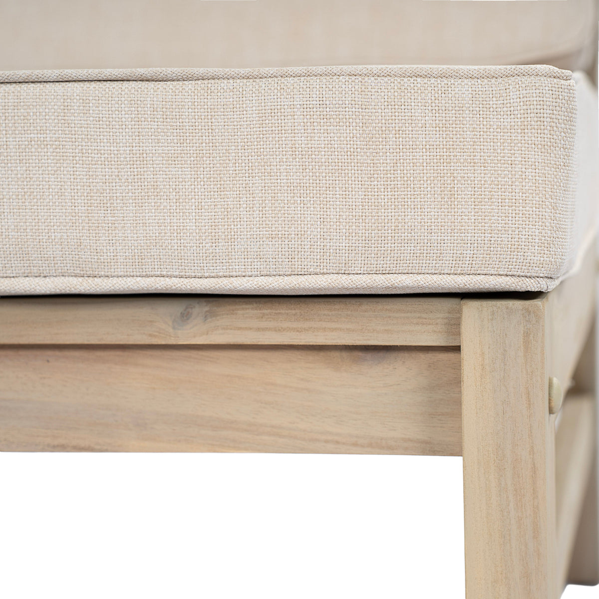 Perla Right Armless Chair - Acacia Wood