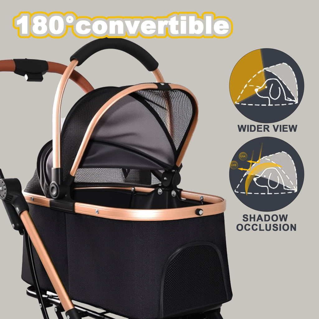 2-in-1 Detachable Pet Stroller for Dogs and Cats