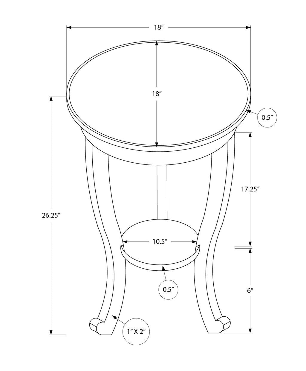 2-Tier Round Accent Table