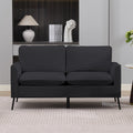 TS Cat Paw Leather Upholstered Sofa Loveseat - Black
