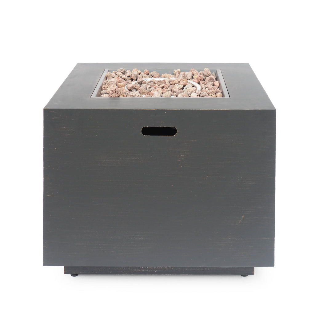 33" Outdoor Iron Square Propane Fire Pit