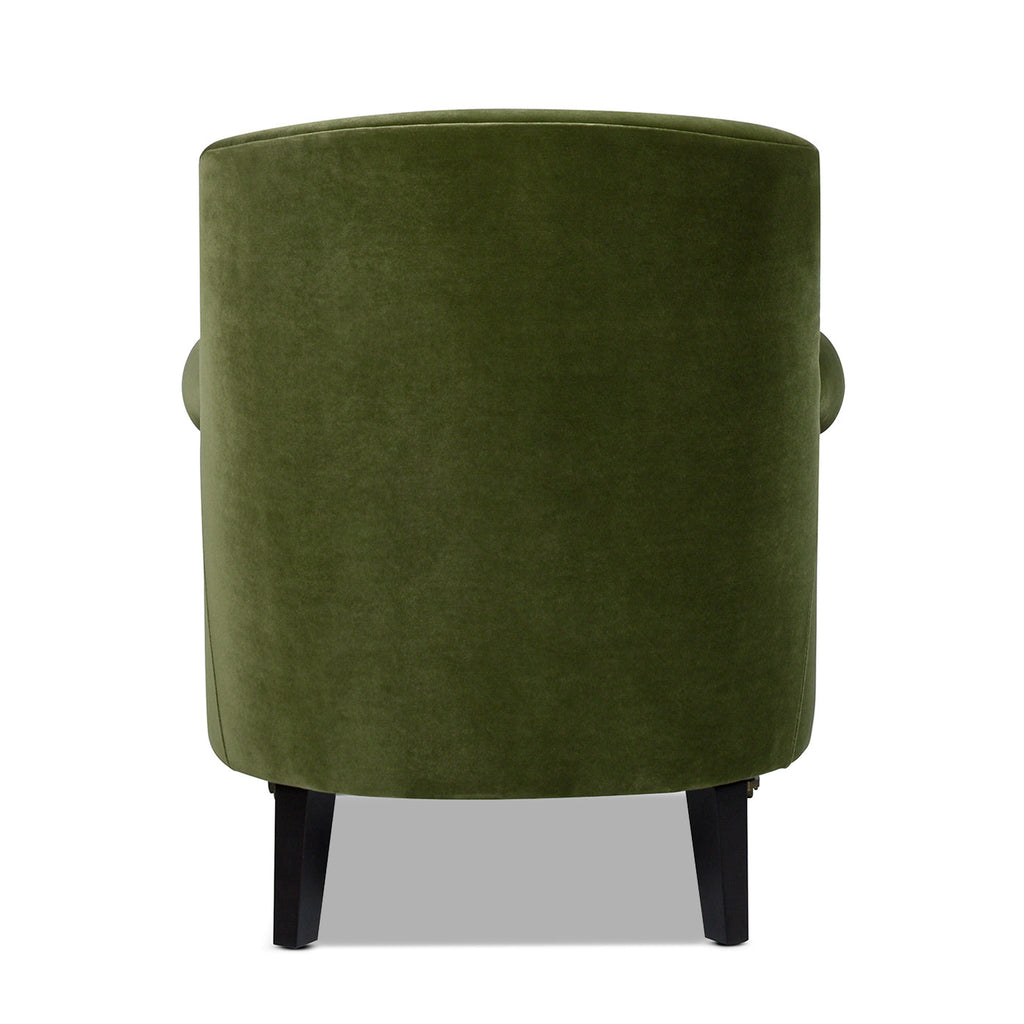Eloise 30" Pleated Sock Arm Accent Armchair, Olive